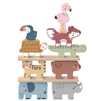 TOOKY TOY Drewniane Klocki Układanka Wieża Stacker Stosy Zwierzątka Montessori 13 el. - zdjęcie 2