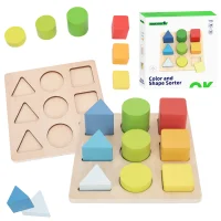 TOOKY TOY Drewniany Sorter Kształtów i Kolorów Układanka Montessori - zdjęcie 1