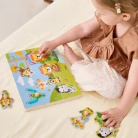 VIGA Puzzle Dźwiękowe Dopasuj Zwierzęta Egzotyczne - zdjęcie 2