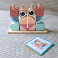 TOOKY TOY Krab Układanka Drewniana Stosy Klocki Bloki Pastelowy - zdjęcie 3