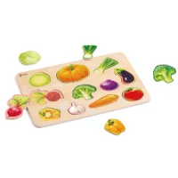 CLASSIC WORLD Drewniana Układanka Montessori Warzyw - zdjęcie 1