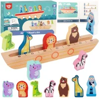TOOKY TOY Drewniana Układanka Łamigłówki dla Dzieci Noe i Zwierzęta - zdjęcie 1