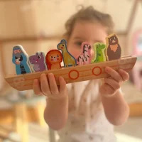 TOOKY TOY Drewniana Układanka Łamigłówki dla Dzieci Noe i Zwierzęta - zdjęcie 2