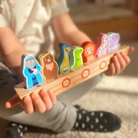 TOOKY TOY Drewniana Układanka Łamigłówki dla Dzieci Noe i Zwierzęta - zdjęcie 3