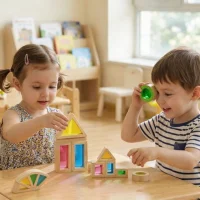 TOOKY TOY Drewniane Kolorowe Klocki Lustra Zestaw 8 el. FSC - zdjęcie 2