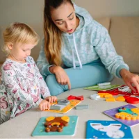WOOPIE GREEN Układanka Drewniana Klocki Zwierzątka Montessori FSC 34el. - zdjęcie 2