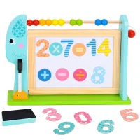 TOOKY TOY Duża Drewniana Tablica Dwustronna Magnetyczna+ Kredowa - zdjęcie 3