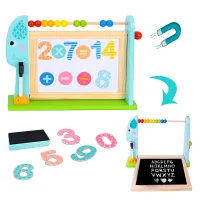 TOOKY TOY Duża Drewniana Tablica Dwustronna Magnetyczna+ Kredowa - zdjęcie 1