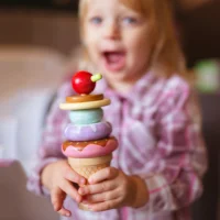 WOOPIE GREEN Drewniane Lody Układanka Montessori Cukiernia 12 el. FSC - zdjęcie 3