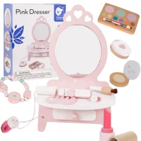 CLASSIC WORLD Drewniana Toaletka dla Dziewczynki z Lustrem + Prostownica 11 akc - zdjęcie 1