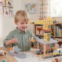 TOOKY TOY Dźwig Portowy Drewniany Zestaw - zdjęcie 2