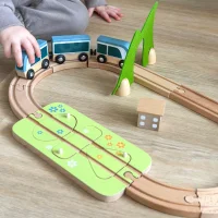 CLASSIC WORLD Zestaw Kolejka Tor Drewniany Pociąg + Sorter Kształtów 40 el. - zdjęcie 2