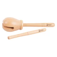 CLASSIC WORLD EDU Drewniany Instrument Muzyczny Woodblock Rytmiczny 2 el. - zdjęcie 2