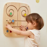 VIGA Drewniana Tablica Manipulacyjna Sensoryczna Labirynt Dotknij i Dopasuj - zdjęcie 3