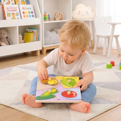 VIGA Drewniane Puzzle z Pinezkami  Warzywa - zdjęcie 2