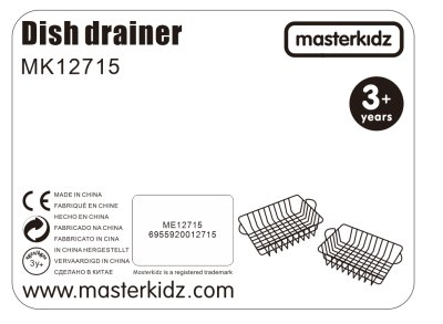 MASTERKIDZ Zestaw 2 Metalowe Kosze Szuszarka Do Naczyń Do Kuchni Dla Dzieci - zdjęcie 2