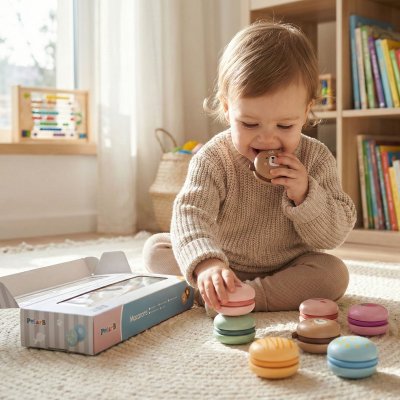 VIGA PolarB Drewniane Ciastka Ciasteczka Cukiernia Zestaw Makaroników - zdjęcie 2