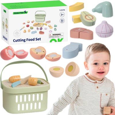 TOOKY TOY Drewniany Zestaw Żywność Warzywa Owoce - zdjęcie 1