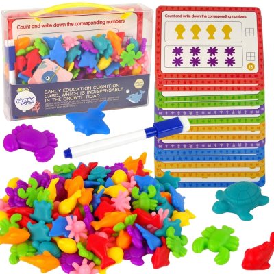 WOOPIE Zestaw Edukacyjny Nauka Liczenia Montessori Sorter Kolorów Morska Kraina 111 el. - zdjęcie 1