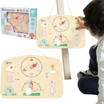 CLASSIC WORLD Tablica Edukacyjna Barometr Nauka dla Dzieci Stacja Pogodowa Wiatr Temperatura 9 el. - zdjęcie 1