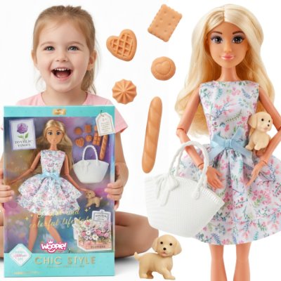 WOOPIE ROYAL Lalka Lily 30 cm Wiosenna Suknia Akcesoria Piesek Piknik - zdjęcie 1