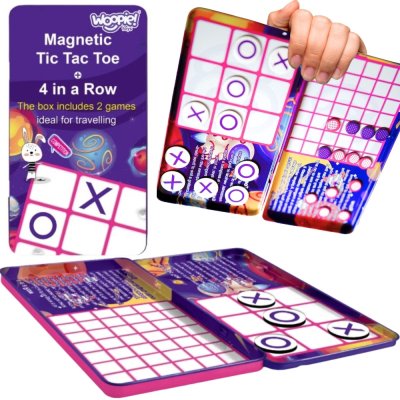 WOOPIE IQ Gra Strategiczna Magnetyczna 2w1 Kółko I Krzyżyk + Gra 4 w Lini MINI - zdjęcie 1