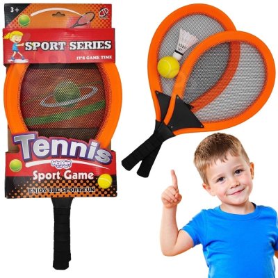 WOOPIE Duże Rakietki do Tenisa Badminton dla Dzieci Zestaw + Piłka Lotka - zdjęcie 1