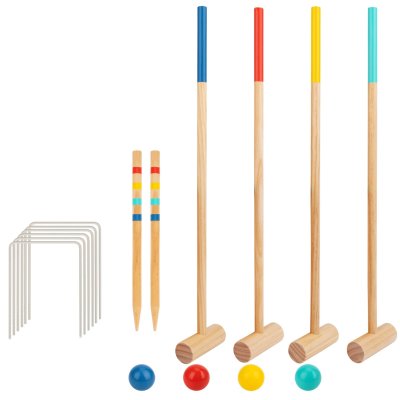 Tooky Toy Drewniany Krykiet Gra Sportowa Ogrodowa Dla 4 Osób - zdjęcie 1