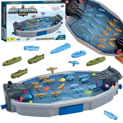 WOOPIE Gra Zręcznościowa "Bitwa Morska" Statki 3D Wyrzutnia Kulek - zdjęcie 1