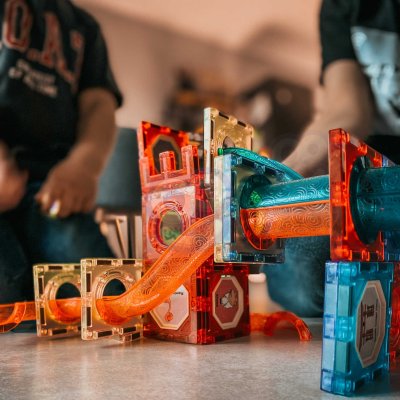 WOOPIE Klocki Magnetyczne Tor Kulkowy Świetlny 49 el. - zdjęcie 2