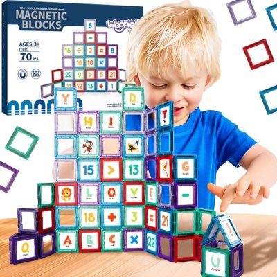 WOOPIE Przestrzenne Klocki Magnetyczne Nauka Liczb 70 Elementów - zdjęcie 1