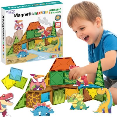 WOOPIE Magnetyczne Klocki Konstrukcyjne 7,5 cm Dino 30 el. - zdjęcie 1