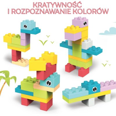 WOOPIE Duże Klocki Konstrukcyjne Edukacyjne dla Dzieci 86 el. - Wyparzanie w 120 stopniach - zdjęcie 2