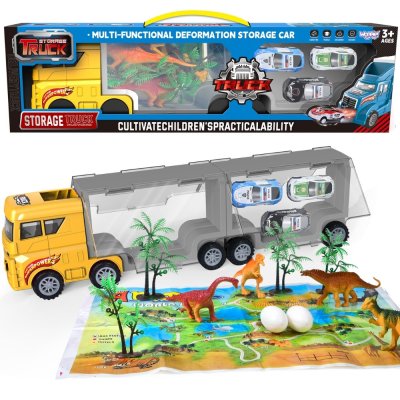 WOOPIE Ciężarówka Transporter 2w1 Zestaw Dinozaurów + Makieta - zdjęcie 1