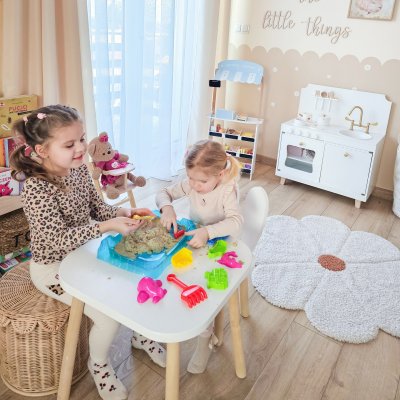 WOOPIE Piasek Kinetyczny 0,5 kg Zestaw Stolik z Foremkami - zdjęcie 3