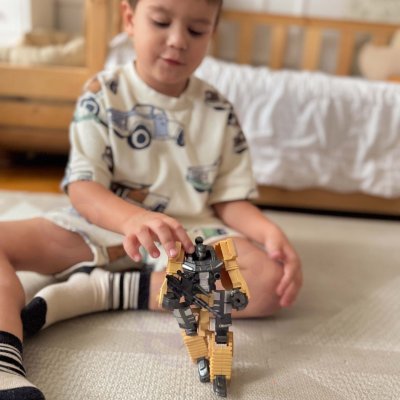 WOOPIE Zestaw 3w1 Robot Transformujący Czołg i Wyrzutnia na Strzałki Brązowy - zdjęcie 3
