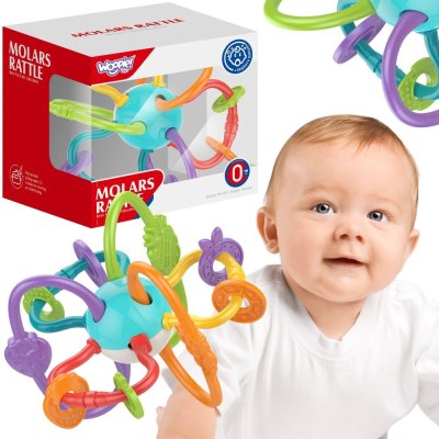 WOOPIE BABY ZABAWKA SENSORYCZNA GRZECHOTKA GRYZAK 2w1 - zdjęcie 1