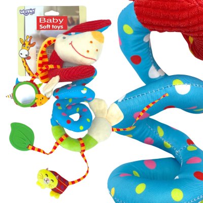WOOPIE BABY Miękka Zawieszka Spirala do Wózka  Łóżeczka Piesek Edukacyjna - zdjęcie 1