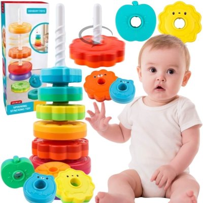 WOOPIE BABY Edukacyjna Piramidka Zakręcona Wieża Zwierzątka - zdjęcie 1