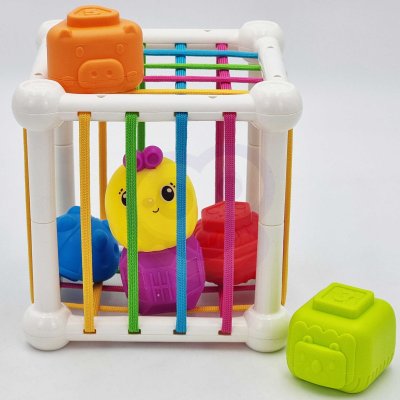 WOOPIE BABY Elastyczna Kostka Sensoryczna Sorter dla Dzieci Zwierzątka + Grzechotka 7 el. - zdjęcie 4