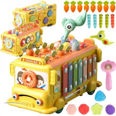 WOOPIE BABY Interaktywny Autobus Montessori Edukacyjny 6w1 Młoteczek Cymbałki +18 m - zdjęcie 1
