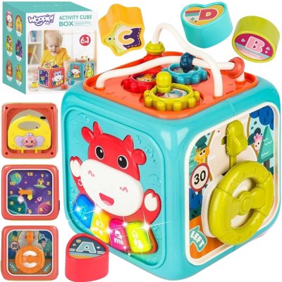 WOOPIE BABY Interaktywna Kostka Sensoryczna Edukacyjna Montessori Sorter 6w1 - zdjęcie 1