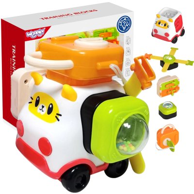 WOOPIE BABY Montessori Manipulacyjny Zestaw Konstrukcyjny Samochód Kotek 1 - zdjęcie 1