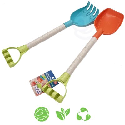 WOOPIE GREEN Zestaw do Piasku Łopatka i Grabki 51 cm BIODEGRADOWALNY ORGANICZNY MATERIAŁ - zdjęcie 1
