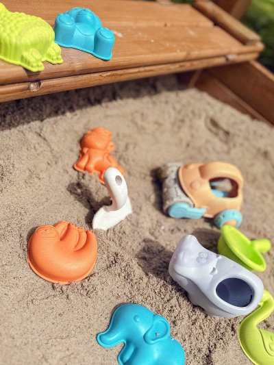 WOOPIE GREEN Zestaw do Piasku z Samochodzikiem 10 el. BIODEGRADOWALNY ORGANICZNY MATERIAŁ - zdjęcie 2