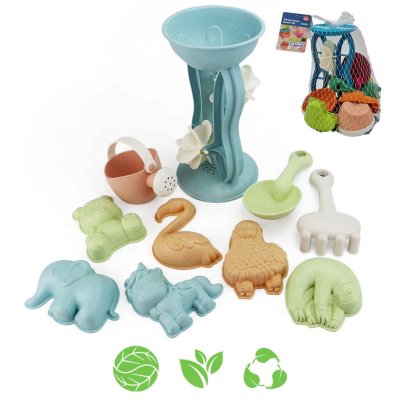 WOOPIE GREEN Zestaw do Piasku z Kołowrotkiem i Konewką 10 el. BIODEGRADOWALNY ORGANICZNY MATERIAŁ - zdjęcie 1
