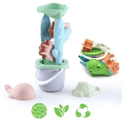 WOOPIE GREEN Zestaw z Wiaderkiem i Kołowrotkiem 4 el. BIODEGRADOWALNY ORGANICZNY MATERIAŁ - zdjęcie 1