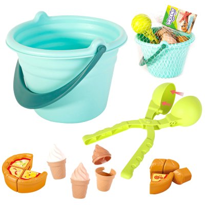 WOOPIE Zestaw do Piasku FUN ICE CREAM Lody 2w1 Fabryka Śnieżek 15 el. - zdjęcie 1