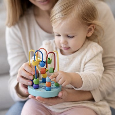 TOOKY TOY Drewniana Edukacyjna Pętla Motoryczna Labirynt Przeplatanka - zdjęcie 2