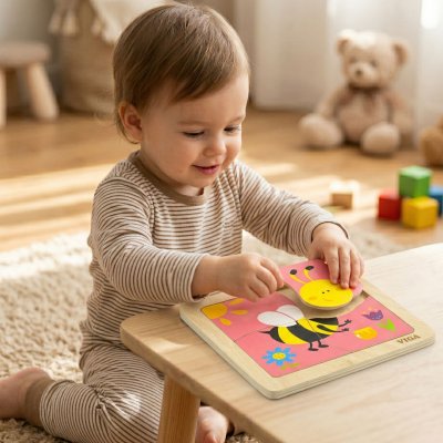 VIGA Poręczne Drewniane Puzzle Pszczoła - zdjęcie 2